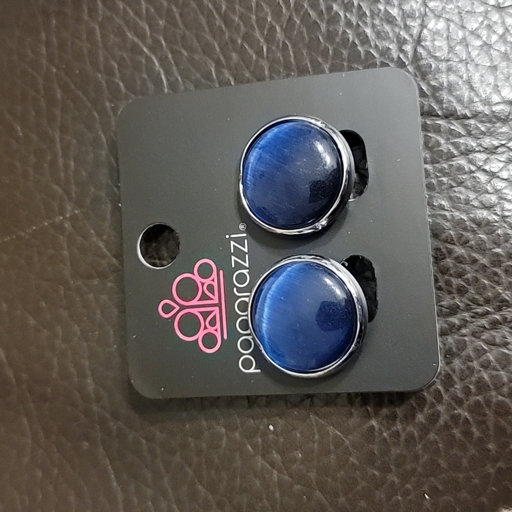 New! Blue Clip on Earrings